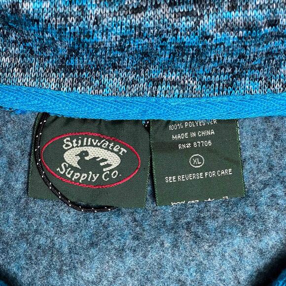 Stillwater Supply Co Blue Space Dye Full Zip Fleece Jacket Size XL - Picture 7 of 10
